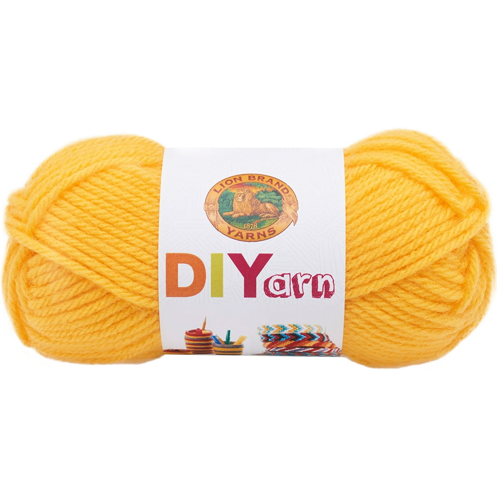 Lion Brand DIYarn Yellow Craft Yarn - Walmart.com - Walmart.com