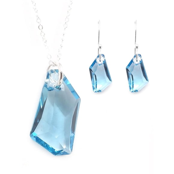 Juego Zvezda De-Art color Aquamarine plata .925 Zvezda ZJU-DART-AQU