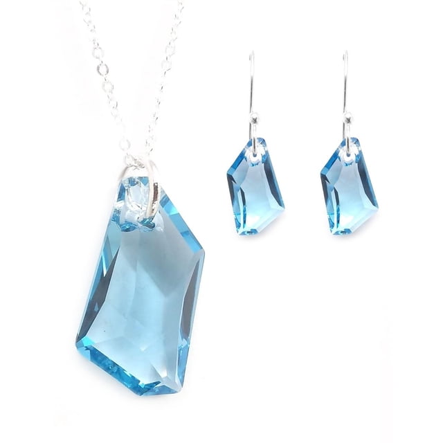 Juego Zvezda De-Art color Aquamarine plata .925 Zvezda ZJU-DART-AQU