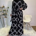 thumbnail image 3 of Amazing Snazzy Malaysia Islamic Long Maxi Dress with Belt Muslim A-Line Maxi Dress with Belt, 3 of 3