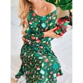 thumbnail image 4 of Avidlove Womens Long Sleeve Nightgown Christmas Green Nightshirts T-shirt Dress Sleepwear with Pockets, 4 of 8