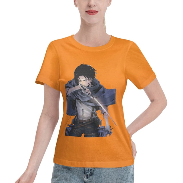 Women's Basic Short Sleeve T-Shirt Attacking Giant Levi Ackerman