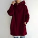 thumbnail image 1 of ICHUANYI Clearance Women's Solid Color Hoodie Zipper Long Sleeve Sweatshirts Long Coat Tops With Pockets(Wine, XL) ICHUANYI WER2023080813261, 1 of 7