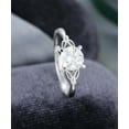 thumbnail image 2 of Dash Jewel 14K White Gold Plated 2.1 Ct Round Cut Diamond Wedding Ring - Stunning Leaf Shape with Split Shank - Ideal Engagement Ring for Women - A Timeless Piece to Cherish and Celebrate Forever, 2 of 3