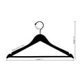 thumbnail image 4 of Wood Suit Hanger w/ Velvet Non Slip Bar, Box of 25, 17 Inch Flat Wooden Hangers w/ Espresso Finish & Brushed Chrome Hook & Notches for Shirt Dress or Pants by International Hanger, 4 of 4