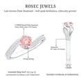 thumbnail image 4 of Rosec Jewels Lab Grown Pink Diamond Solitaire Engagement Ring (1 Ct, Fancy Pink Color VVS Clarity) - Womens Pink White Diamond Ring, 10K White Gold, US 11.00, 4 of 7
