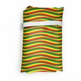 thumbnail image 4 of Rasta Reusable Portable Bag, Vivid Colors Ethiopian Flag Colors in Wavy Style Stripes Image, Fabric Market Bag Sturdy Easy to Clean Foldable Slim Design, Marigold Green and Red, by Ambesonne, 4 of 4