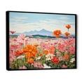 thumbnail image 2 of Designart "Mountain'S Zinnias Charms I" Zinnias Floater Framed Canvas Prints, 2 of 5
