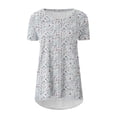thumbnail image 5 of Shorts pour Femmes, Hauts Décontractés pour Femmes, Hauts Décontractés Imprimés devant et derrière Manches Courtes Raglan Col Rond, 5 of 5