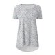 thumbnail image 5 of Camiseta de Cuello Redondo de Manga Corta de Raglan Impresa Casual para Mujeres con Espalda Corta Delantera Larga, 5 of 5