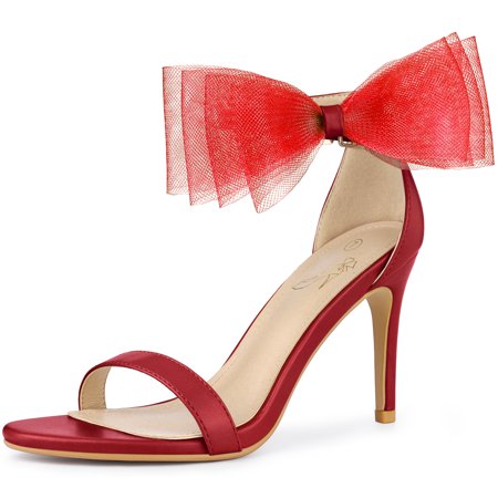 

Unique Bargains Women s Ankle Strap Bow Tie Stiletto High Heel Fashion Sandals