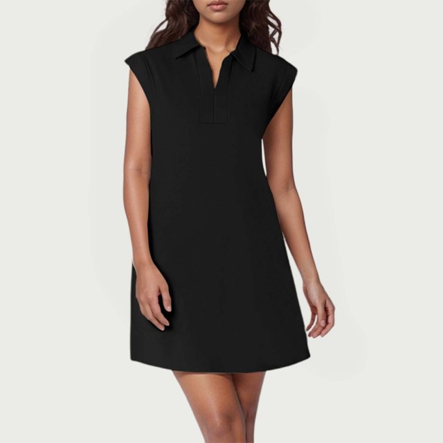 WILLBEST Vestido Casual Elegante Sin Mangas Con Cuello En V Y Color Liso Para Mujer, Estilo Moderno De Primavera Para Fiestas Y Eventos.