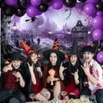 thumbnail image 6 of Mocsicka Halloween Photography Backdrop 7x5 ft Full Moon Scary Night Party Background Spooky Halloween Party Decorations, Purple, 6 of 8
