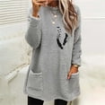 thumbnail image 5 of Baqcunre Hoodies For Women Womens Winter Coat Loose Wool Jacket Long Sleeved Jumper With Pockets Womens Jacket Womens Fall Tops Grey XXL, 5 of 5