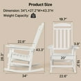thumbnail image 4 of Noelse Patio Slat Rocking Chair, HDPE Plastic Weather Resistant Porch Rocker, Ergonomic High Back Rocker, White, 4 of 9