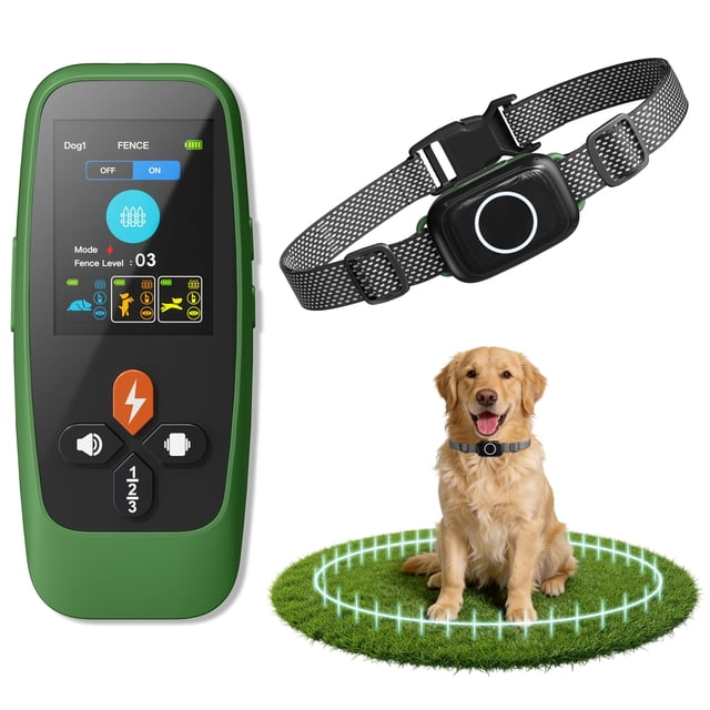 Collar impermeable para cerca inalámbrica para perros Veconix, alcance de 305 m