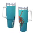 thumbnail image 3 of Taza de hielo Ariel de 40 oz con asa, taza aislada duradera que mantiene las bebidas calientes o frías, para deportes al aire libre, fitness, gran capacidad, talla única., 3 of 8