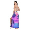 thumbnail image 3 of FORMRS Womens Beach Sarong Semi-Sheer Bikini Wrap Skirt Swimsuit Cover-ups, Purple Digital Art, 3 of 7