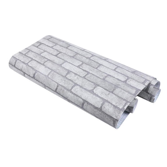 Brick Wallpaper, 3D Wallpaper for Bedroom, Kitchen, Removable Wallpaper Peel and Stick, Gray, 17.7” x 196.8”