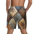 thumbnail image 4 of Goofa Rustic Tile Pattern Printed Men's Swim Trunks Board Shorts Quick Dry Mens Swimming Trunks with Compression Liner,Breathable Fit Hawaii Beach Shorts-Small, 4 of 9