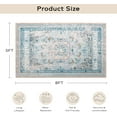 thumbnail image 6 of Area Vintage Boho Rugs for Living Room, Machine Washable Area Rugs with Non-Slip Backing, Indoor Rug Vintage Bohemian Area Rug Home Decor, Room Decor, 5 x 8 ft, Blue, 1 Pack, 6 of 7