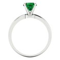 thumbnail image 4 of 1 ctw Solitaire Anniversary Ring for Women | Round Cut Simulated Emerald | Hyperallergenic Solid 14K White Gold, 4 of 5