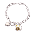 thumbnail image 1 of lions Félins Féroce Coeur Chaîne Bracelet Bijoux Charme Mode, 1 of 3
