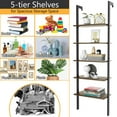 thumbnail image 4 of YYAo Shelf Stand, Display Shelves, Storage Plant Bookshelf,5-Tier Wood Look Ladder Shelf with Metal Frame for Home-Black, 4 of 10