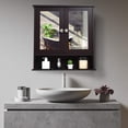 thumbnail image 2 of ZYPPPA Bathroom Medicine Cabinet, Hanging Storage Cabinet with Double Mirror Doors, Perfect for Bathroom, Living Room, Corridor, Cloakroom, 22 x 5 x 23 inches (Brown), 2 of 13