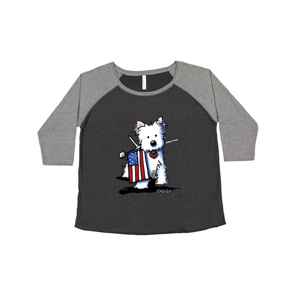 Inktastic Us Flag Westie Women's Plus Size T-Shirt