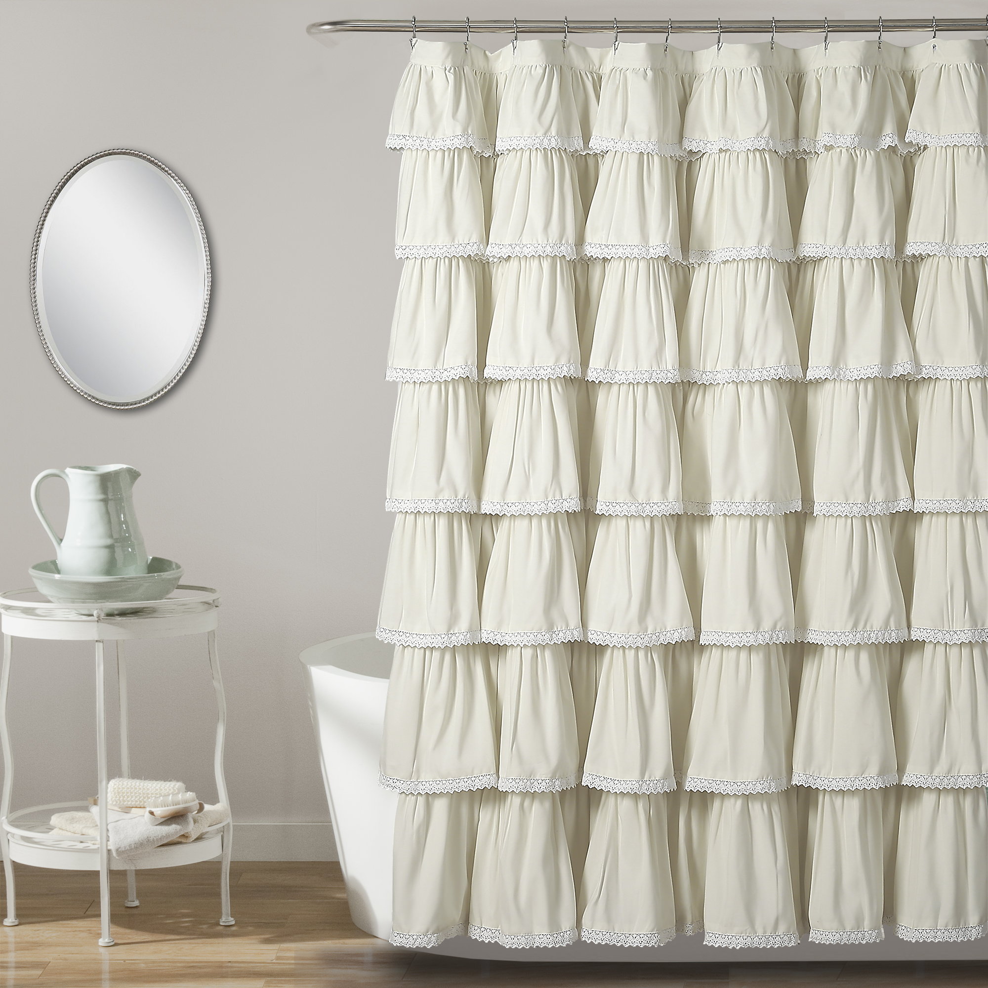 Lace Ruffle Shower Curtain 72x84 Walmart Com