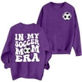 thumbnail image 2 of Purple Oversized Sweatshirts for Women Soccer Mom Sweatshirt Women Funny In My Soccer Mom Graphic Shirts Fall Football Mama Long Sleeves Tops Fall Trendy Outfits, 2 of 4