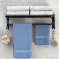 thumbnail image 4 of Maximize Your Bathroom Space with our Stylish 1pc Punch Free Folding Towel Rack - Wall-Mounted Shower Hanger with Hook and Bathroom Shelf in Black/Gray, 4 of 5