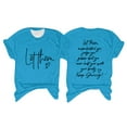 thumbnail image 1 of Prolriy T-Shirts de la Saint-Valentin pour Femmes, Mode Féminine Col Rond Manches Courtes Laissez-les Vous Mal Comprendre Lettre Imprimée Haut Imprimé Motivation T-Shirt Hauts d'Été pour Femmes Bleu Ciel G, 1 of 3