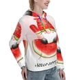 thumbnail image 2 of Yiaed Watermelon Gnome Print Womens Casual Hoodies Crew Neck Long Sleeve Sweatshirts With Pocket Pullover Tops Women's Hooded Sweatshirt-X-Large, 2 of 5