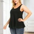 thumbnail image 4 of QRIC Women's Cami with Built in Bra Cup Summer Casual Flowy Swing Pleated Plus Size Lace Tank Top with Wide Strap (S-4XL), 4 of 6