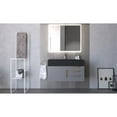 thumbnail image 6 of Castello USA Nile 36" Gray Wood Floating Vanity with Black Top and Gold Trim, 6 of 8