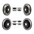 thumbnail image 1 of Transit Auto Front Rear Coated Drilled Slotted Disc Brake Rotors and Ceramic Pads Kit for Car 2019-2023 Lincoln Nautilus with Vented KDC-101216, 1 of 11