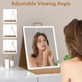 thumbnail image 3 of Makeup Mirror with Lights mAh USB Rechargeable Lighted Makeup Mirror Touch Screen Colors Adjustable LED Lights Compact Travel Mirror for Girls Women (Pink), 3 of 8