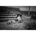 thumbnail image 3 of Faber, Wave 14x11 Black Modern Framed Museum Art Print Titled - Portrait Of A Woman And Her Dog, 3 of 5