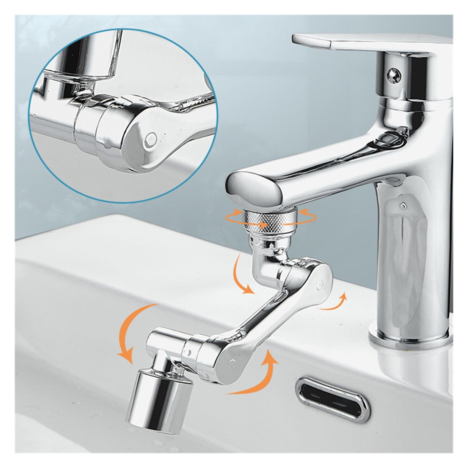 1080° Universal Rotation Extender Faucet Aerator Plastic Tap Splash Filter Kitchen Washbasin Faucets Bubbler Nozzle Robotic Arm ,Water Saving