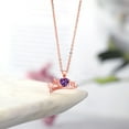 thumbnail image 4 of Gem Stone King 0.43 Ct Purple Amethyst White Diamond 18K Rose Gold Plated Silver Pendant with Chain, 4 of 4