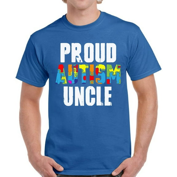 Proud Autism Uncle Men T-Shirt Autism Awareness Color Puzzle S M L XL 2XL 3XL 4XL 5XL Graphic Tee