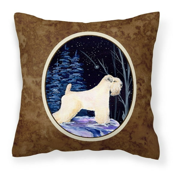 Carolines Treasures SS8386PW1414 Starry Night Wheaten Terrier Soft Coated Fabric Decorative Pillow, 14Hx14W, multicolor