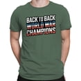 thumbnail image 2 of Smartprints Back to Back World War Champions USA Men's T-shirt, Military Green, S, 2 of 3