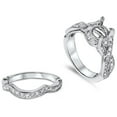 thumbnail image 3 of Pompeii 7/8ct Diamond Engagement Wedding Ring Set Setting 14K (G,SI), 3 of 4