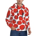 thumbnail image 2 of Kdxio Hand Drawn Tomatoes Print Mens Casual Hooded Collar Drawstring Hoodies Pullover Sweatshirts Casual Long Sleeve Shirts-Medium, 2 of 7