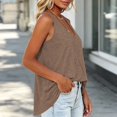 thumbnail image 3 of vzibsiv Womens Flowy V Neck Tank Tops Loose Sleeveless Tunic Shirts for Summer Casual Khaki S, 3 of 6