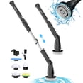thumbnail image 1 of Limpiadora Eléctrica Giratoria TASVAC Negra Impermeable IPX5, Mango Largo + 5 Cabezas Intercambiables | Baño, Azulejos, Pisos, 1 of 9