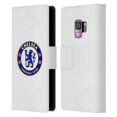 thumbnail image 1 of Head Case Designs Officially Licensed Chelsea Football Club Crest Plain White Leather Book Wallet Case Cover Compatible with Samsung Galaxy S9, 1 of 6
